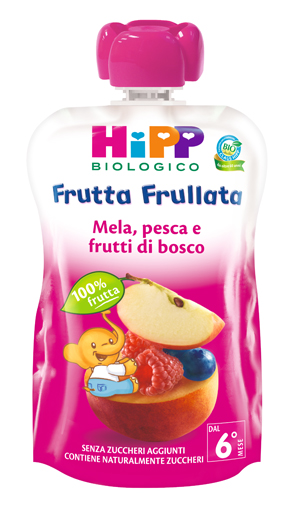 HIPP BIO FRUTTA FRULLATA MELA PESCA FRUTTI DI BOSCO 90 G - Angeli Pharm