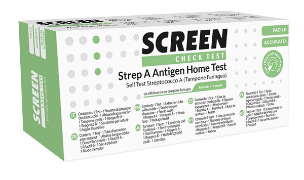 STREP A ANTIGEN HOME TEST DETERMINAZIONE QUALITATIVA ANTIGENI STREPTOCOCCO A DA TAMPONE FARINGEO 2 PEZZI - Angeli Pharm
