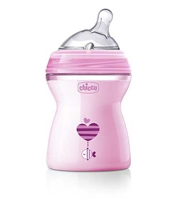 CHICCO BIBERON NATFEEL 2M+ GIRL 250 ML - Angeli Pharm