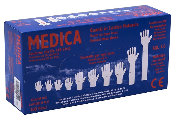 GUANTI LATTICE CON POLVERE LARGE 100 PEZZI GAMMADIS - Angeli Pharm