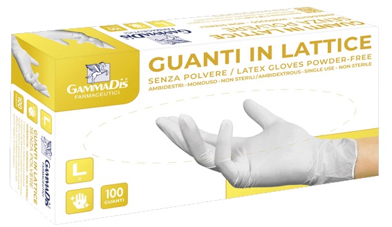 GUANTI LATTICE CON POLVERE MEDIUM 100 PEZZI GAMMADIS - Angeli Pharm