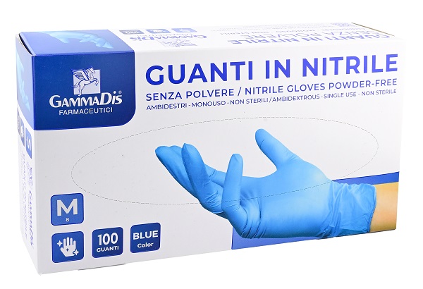 GUANTI NITRILE SENZA POLVERE SMALL 100 PEZZI GAMMADIS - Angeli Pharm