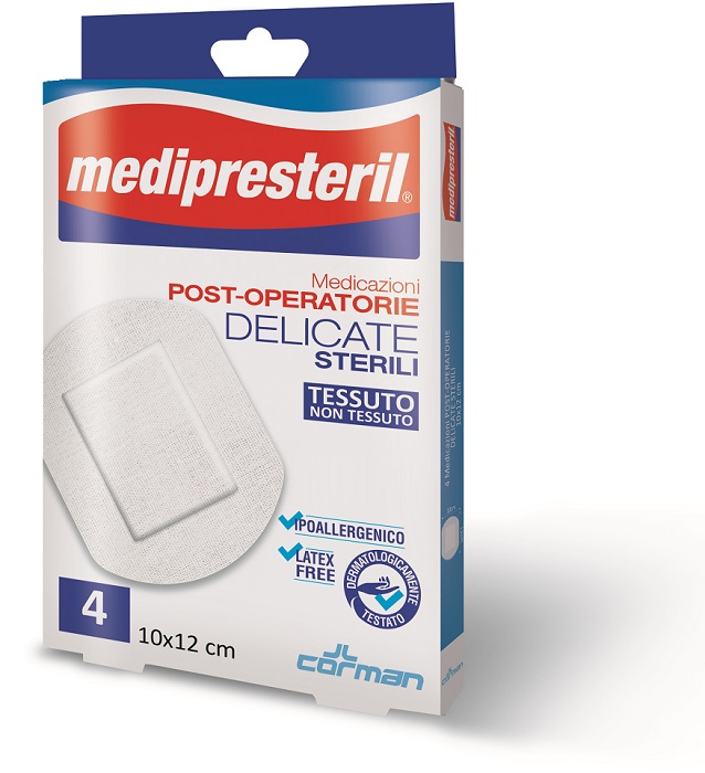 MEDICAZIONE POST OPERATORIA MEDIPRESTERIL DELICATA TNT 10X12CM 5 PEZZI - Angeli Pharm
