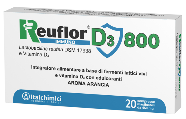 REUFLOR D3 800 20 COMPRESSE MASTICABILI AROMA ARANCIA - Angeli Pharm