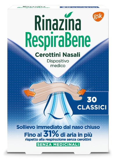 RINAZINA RESPIRABENE CEROTTI NASALI CLASSICI CARTON 30 PEZZI - Angeli Pharm