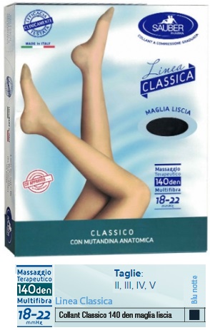 SAUBER CLASSICO COLLANT 140 DENARI MAGLIA LISCIA BLU NOTTE 3 - Angeli Pharm
