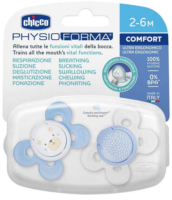 CHICCO SUCCHIETTO COMFORT BOY SILICONE 2-6 MESI 2 PEZZI - Angeli Pharm