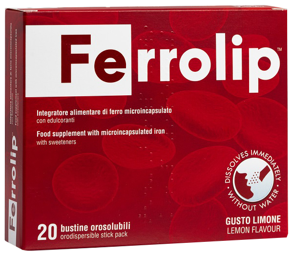 FERROLIP 20 BUSTINE OROSOLUBILI GUSTO LIMONE - Angeli Pharm