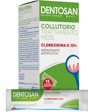 DENTOSAN COLLUTORIO MONODOSE TRATTAMENTO MENSILE 0,12% 15 BUSTINE DA 10 ML - Angeli Pharm