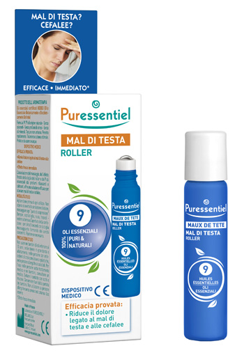 PURESSENTIEL ROLLER MAL DI TESTA AI 9 OLI ESSENZIALI 5 ML - Angeli Pharm