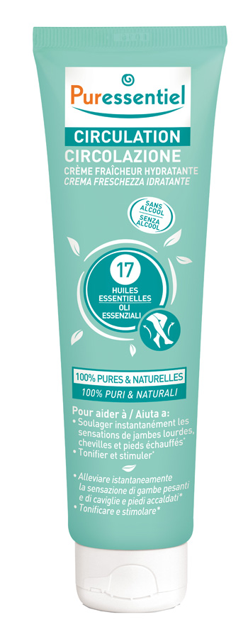 PURESSENTIEL CREMA CIRCOLAZIONE FRESCHEZZA IDRATANTE GAMBE EI STANCHI 100 ML - Angeli Pharm