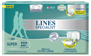 PANNOLONE MUTANDA LINES SPECIALIST EXTRALARGE SUPER 30 PEZZI - Angeli Pharm