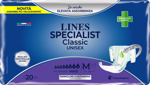 PANNOLONE MUTANDA LINES SPECIALIST CLASSIC MM MAXI 20 PEZZI - Angeli Pharm