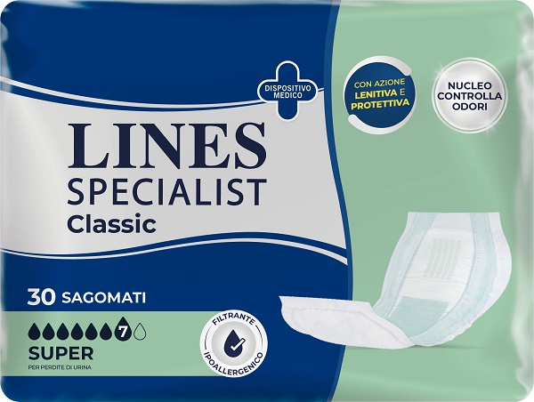 PANNOLONE LINES SPECIALIST CLASSIC SAGOMATO SUPER 30 PEZZI - Angeli Pharm