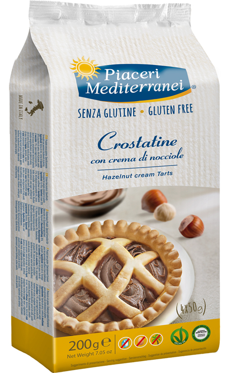 PIACERI MEDITERRANEI CROSTATINA CON CREMA DI NOCCIOLA 4 X 50 G - Angeli Pharm