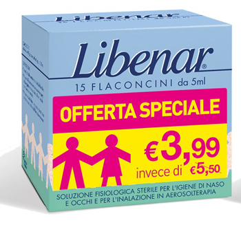 LIBENAR 15 FLACONCINI SOLUZIONE ISOTONICA 5 ML TAGLIO PREZZO - Angeli Pharm