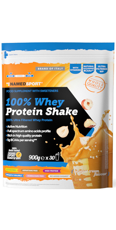 100% WHEY PROTEIN SHAKE HAZELNUT CREAM 900 G - Angeli Pharm