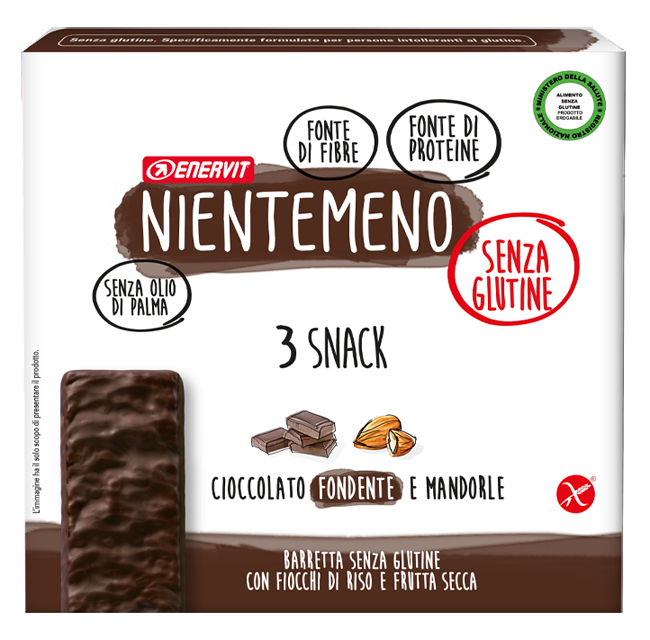 NIENTEMENO BAR FONDENTE MANDORLE 3 X 33 G - Angeli Pharm