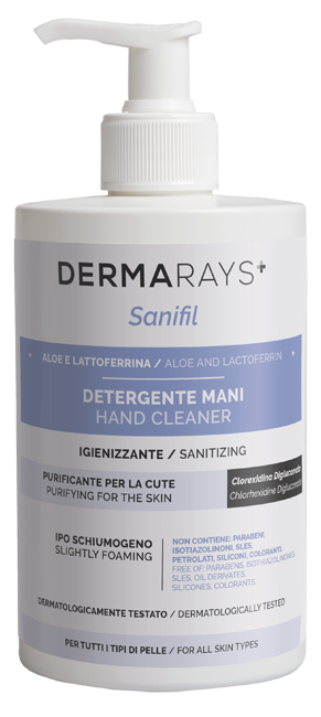 DERMARAYS SANIFIL DETERGENTE MANI IGIENIZZANTE ALOE E LATTOFERRINA 500 ML - Angeli Pharm