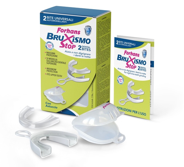 BITE UNIVERSALI AUTOMODELLANTI BRUXISMO STOP FORHANS 2 PEZZI - Angeli Pharm