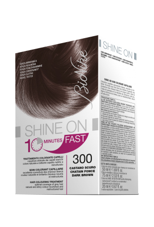 BIONIKE SHINE ON FAST TRATTAMENTO COLORANTE CAPELLI CASTANO SCURO 300 FLACONE 60 ML + TUBO 60 ML - Angeli Pharm