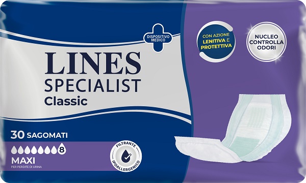 PANNOLONE PER INCONTINENZA LINES SPECIAL CLASSIC SAGOMATO MAXI 30 PEZZI - Angeli Pharm