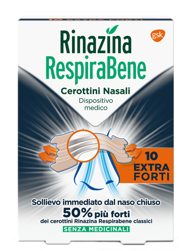 RINAZINA RESPIRABENE CEROTTI NASALI EXTRA FORTI 10 PEZZI - Angeli Pharm