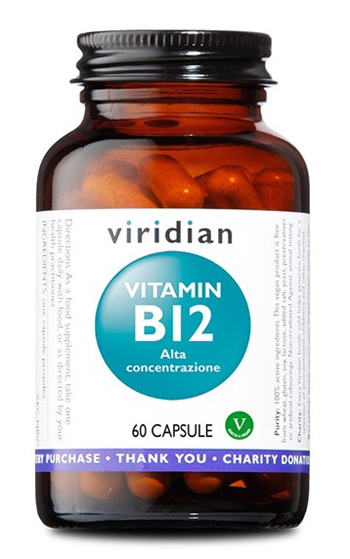 VIRIDIAN VITAMIN B12 HIGH POTENCY 60 CAPSULE VIRIDIAN VITAMINA B12 ALTA CONCENTRAZIONE - Angeli Pharm