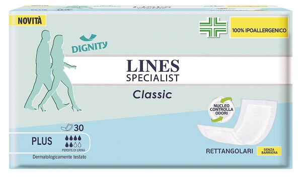 PANNOLONE LINES SPECIALIST CLASSIC RETTANGOLARE SENZA BARRIERA CONTROL 30 PEZZI - Angeli Pharm