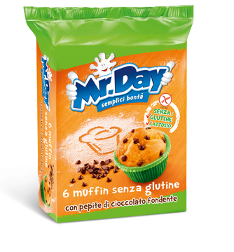 MR DAY MUFFIN SENZA GLUTINE CON PEPITE DI CIOCCOLATO FONDENTE 6 X 42 G - Angeli Pharm