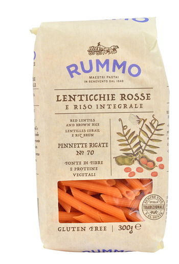 RUMMO PENNETTE RIGATE N 70 LENTICCHIE ROSSE E RISO INTEGRALE 300 G - Angeli Pharm
