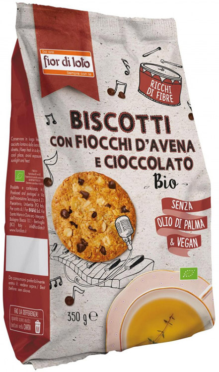 BISCOTTI CON FIOCCHI DI AVENA E CIOCCOLATO 350 G - Angeli Pharm