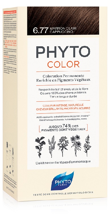PHYTOCOLOR 6.77 MARR CHIA CAPP 1 LATTE + 1 CREMA + 1 MASCHERA + 1 PAIO DI GUANTI - Angeli Pharm