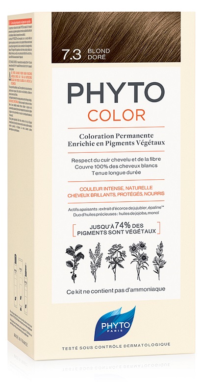 PHYTOCOLOR 7.3 BIONDO DORATO 1 LATTE + 1 CREMA + 1 MASCHERA + 1 PAIO DI GUANTI - Angeli Pharm