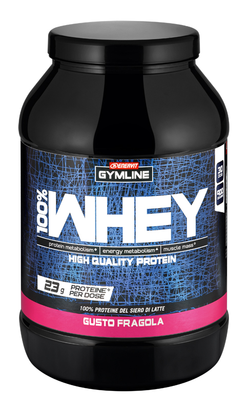GYMLINE 100% WHEY CONCENTRATE FRAGOLA 900 G - Angeli Pharm
