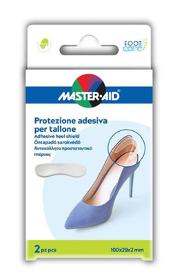 PROTEZIONE ADESIVA MASTER-AID FOOTCARE TRASPARENTE TALLONE 2 PEZZI A4 - Angeli Pharm