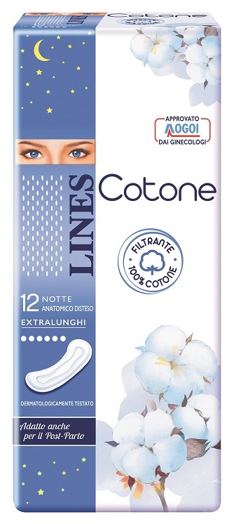 LINES COTONE NON ULTRA NOTTE DISTESI 12 PEZZI - Angeli Pharm