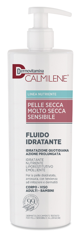 DERMOVITAMINA CALMILENE FLUIDO IDRATANTE PER PELLE SECCA, MOLTO SECCA E SENSIBILE 500 ML - Angeli Pharm