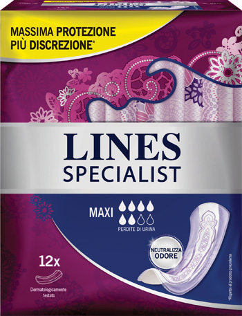 LINES SPECIALIST PANNOLONE MAXI FARMA 12 PEZZI - Angeli Pharm