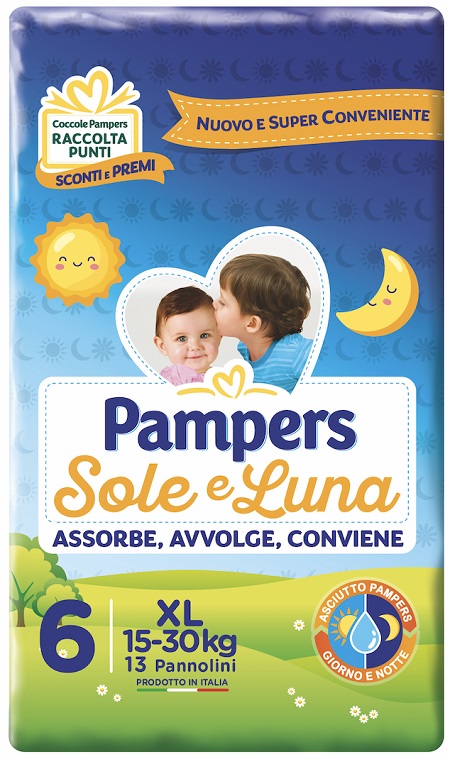 PAMPERS SOLE E LUNA XL 13 PEZZI - Angeli Pharm