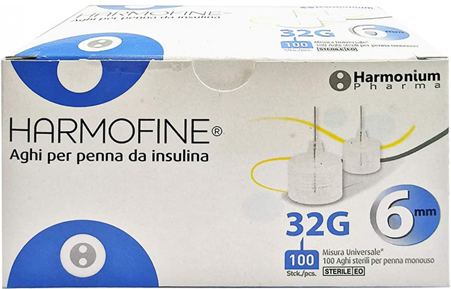 AGO HARMOFINE PENNA DA INSULINA GAUGE 32 6MM 100 PEZZI - Angeli Pharm