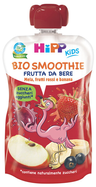 HIPP BIO SMOOTHIES MELA/BAN/FRUTTI ROSSI 120 ML - Angeli Pharm