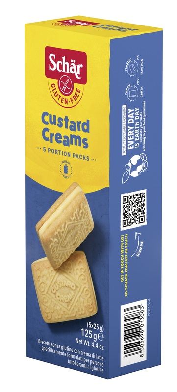 SCHAR CUSTARD CREAM BISCOTTI CON CREMA DI LATTE 5 MONOPORZIONI DA 25 G - Angeli Pharm