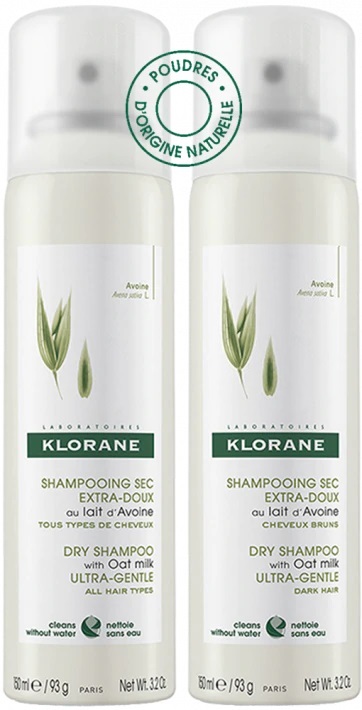 KLORANE DUO SHAMPOO SECCO ALL'AVENA L19 150 ML X 2 PEZZI - Angeli Pharm