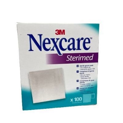 GARZA COMPRESSA NEXCARE STERIMED IN COTONE 20 FILI 18X40CM MULTILINGUAL 100 PEZZI - Angeli Pharm