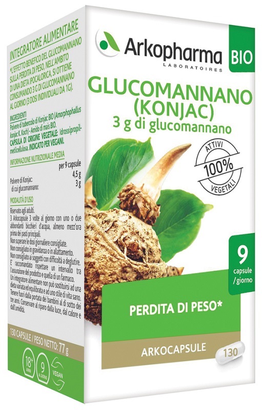 ARKO CAPSULE GLUCOMANNANO BIO 130 CAPSULE - Angeli Pharm