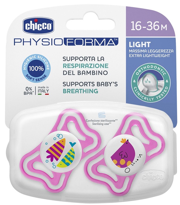 CHICCO SUCCHIETTO LIGHT GIRL SILICONE 16-36 MESI 2 PEZZI - Angeli Pharm