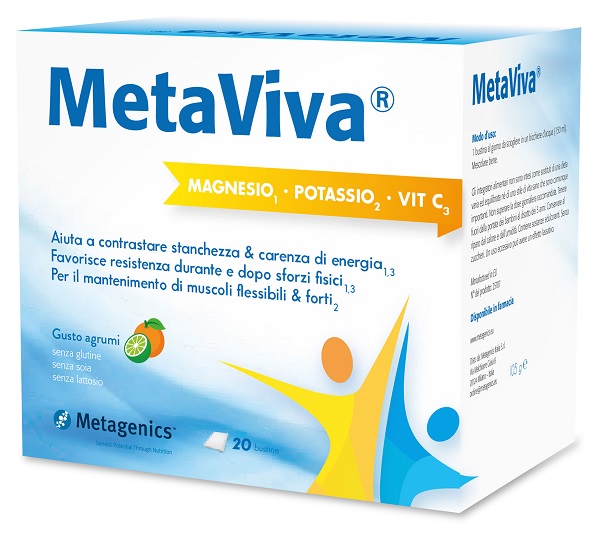 METAVIVA MAGNESIO POTASSIO VITAMINA C 20 BUSTINE - Angeli Pharm