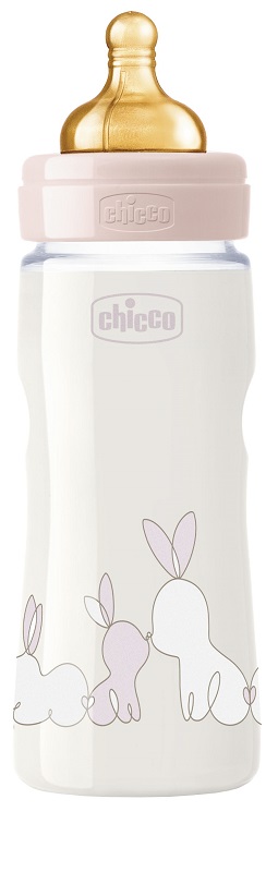 CHICCO BIBERON ORIGINAL 330ML TOUCH REGULAR GIRL CON TETTARELLA IN CAUCCIU' - Angeli Pharm