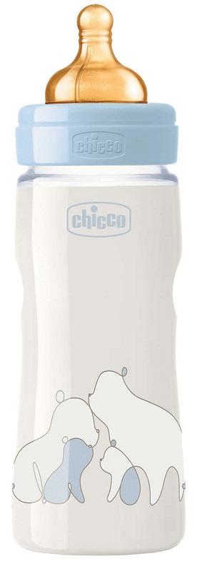 CHICCO BIBERON ORIGINAL 330ML TOUCH REGULAR BOY CON TETTARELLA IN CAUCCIU' - Angeli Pharm